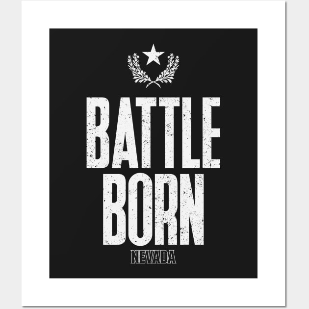 Battle Born Nevada Stage Flag Motto Inspirational Wall Art by Daribo